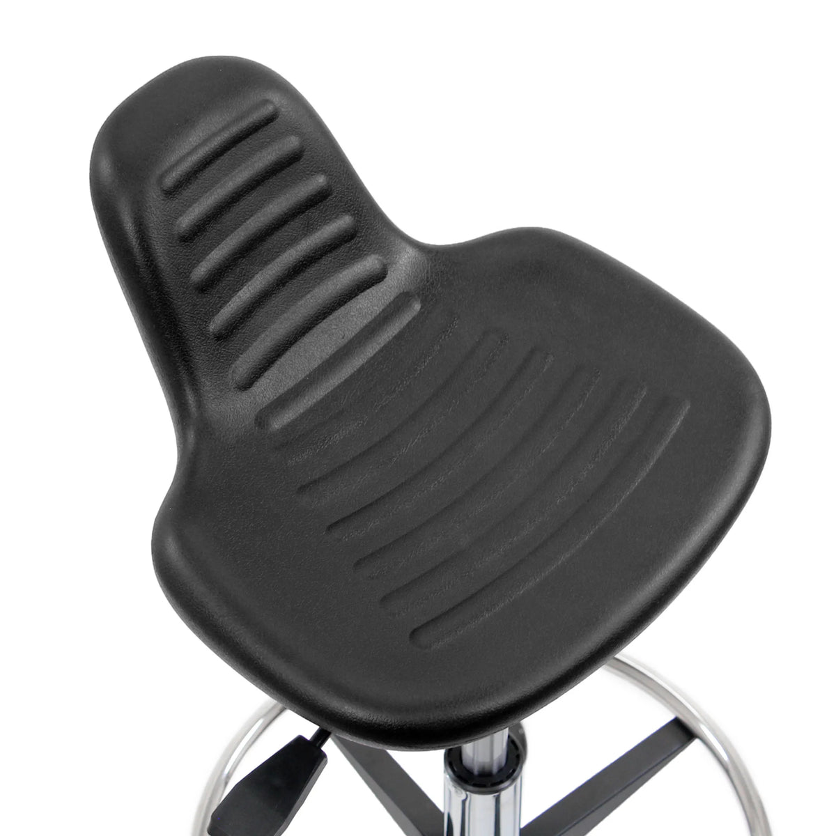 Assise noire à structure rainurée du Tabouret pivotant TOP WORK 03 I de hjh OFFICE
