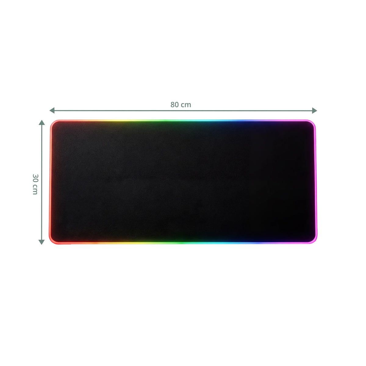 Dessin coté du Sous-main de Bureau Padflux Game en 80 × 30 cm avec éclairage RGB de hjh OFFICE
