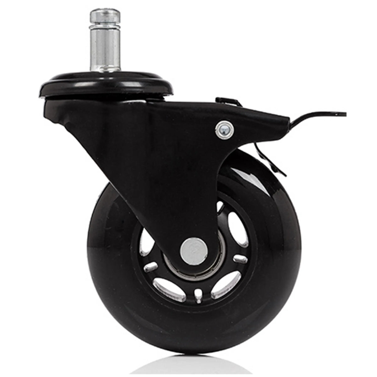 Roulettes 5x ROLO SKATE S 11mm/75mm noires avec frein de blocage pour sols durs de hjh OFFICE