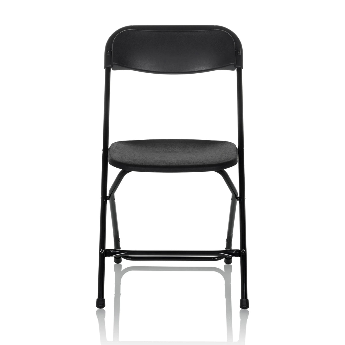 Chaise d'extérieur noire TUDELA XXL B avec dossier simple et structure en métal de hjh OFFICE – vue à 360° (vue de face 0°)