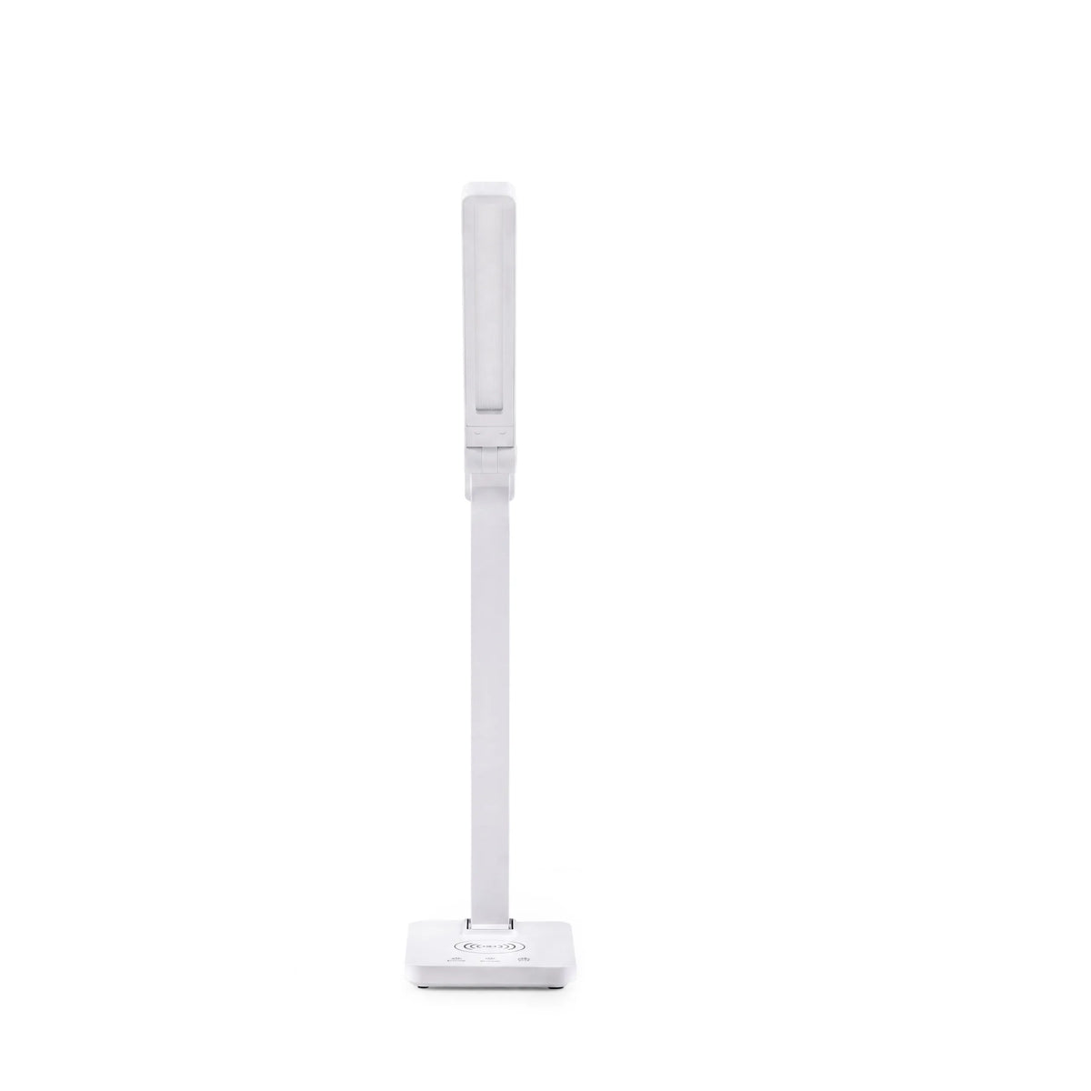 Lampadaire blanc Lumanova D1 avec pied mince et tête rectangulaire de hjh OFFICE – vue à 360° (vue de face 0°)