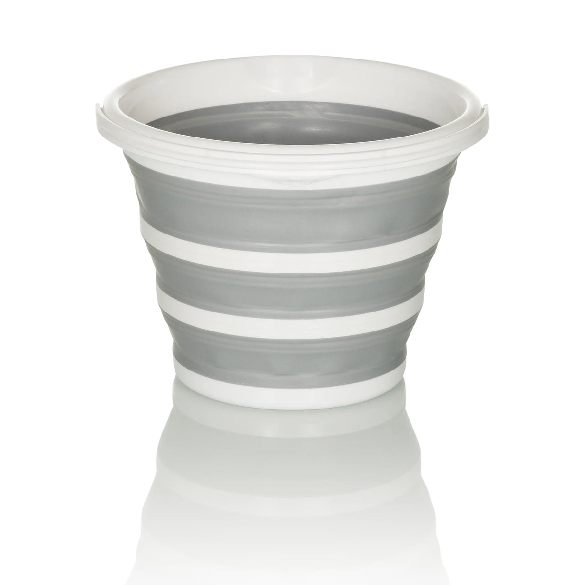Conteneur pliable CLEAN SILR gris et blanc avec structure pliable et bord blanc de hjh OFFICE – vue à 360° (vue de face 0°)