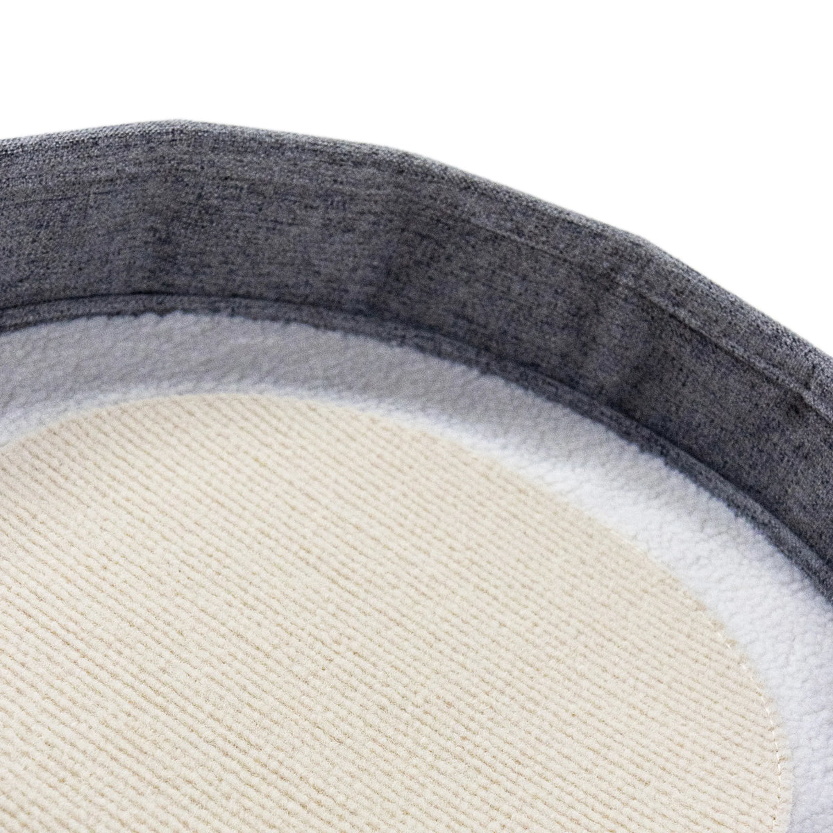 Bord en tissu gris et surface intérieure claire de la grotte pour chat PAWY R de hjh LIVING