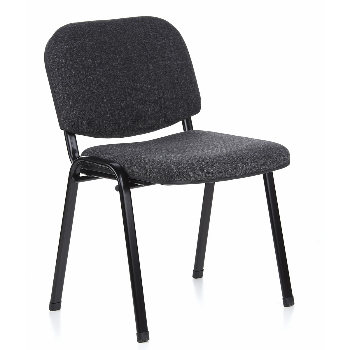 Chaise à quatre pieds XT 600 SW anthracite avec assise et dossier rembourrés de hjh OFFICE – vue à 360° (vue de trois quarts avant 40°)