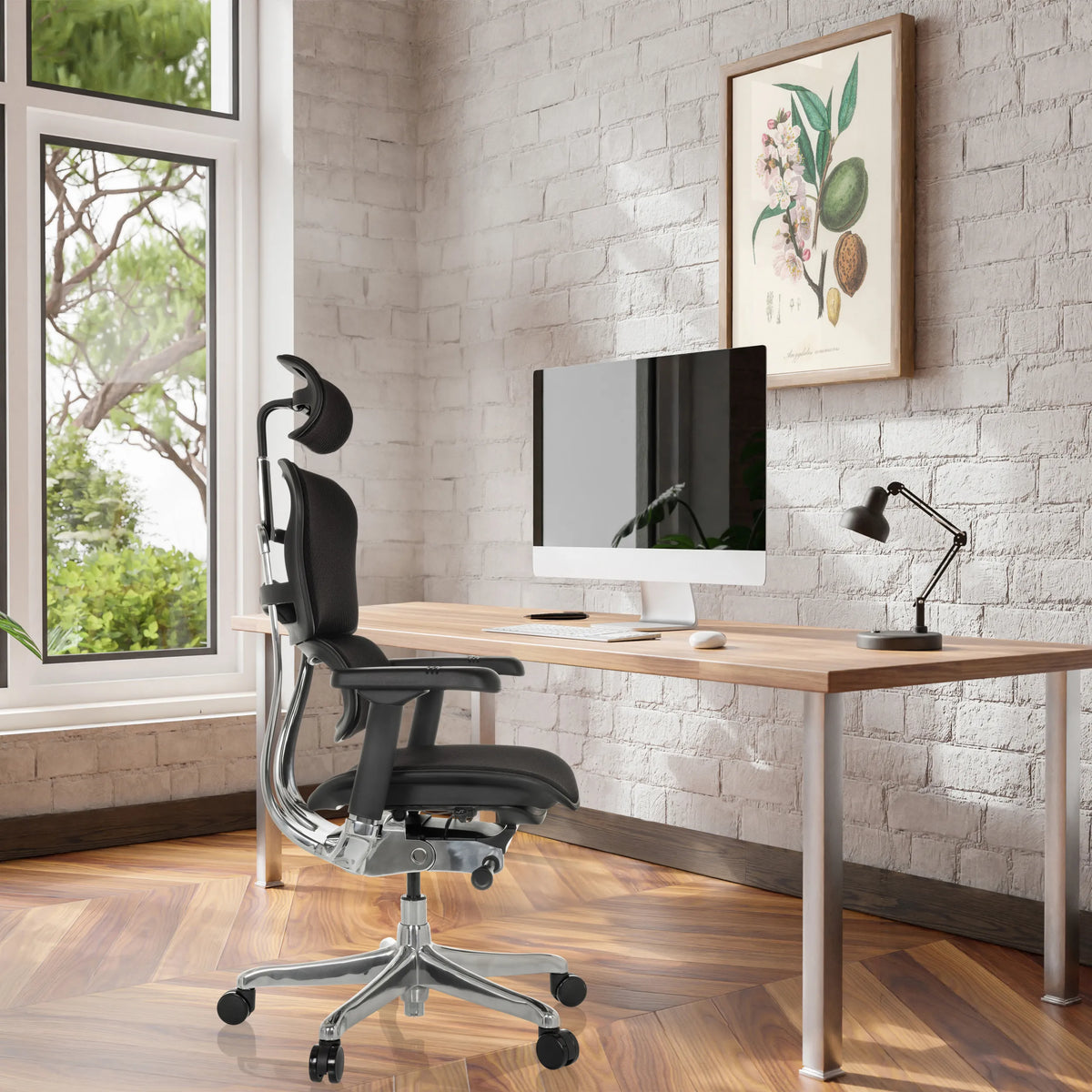 Luxus-Chefsessel ERGOHUMAN GEN2 in Schwarz mit Kopfstütze und Armlehnen von hjh OFFICE