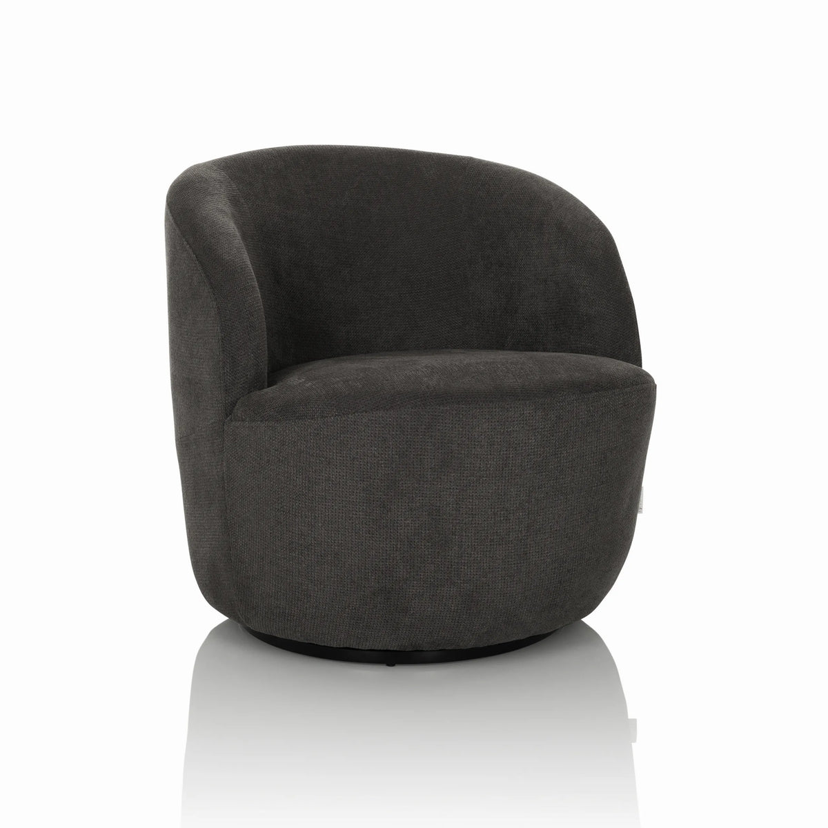 Fauteuil de salon BRAMWICH gris de forme arrondie et rembourré de hjh LIVING – vue à 360° (vue de face 15°)