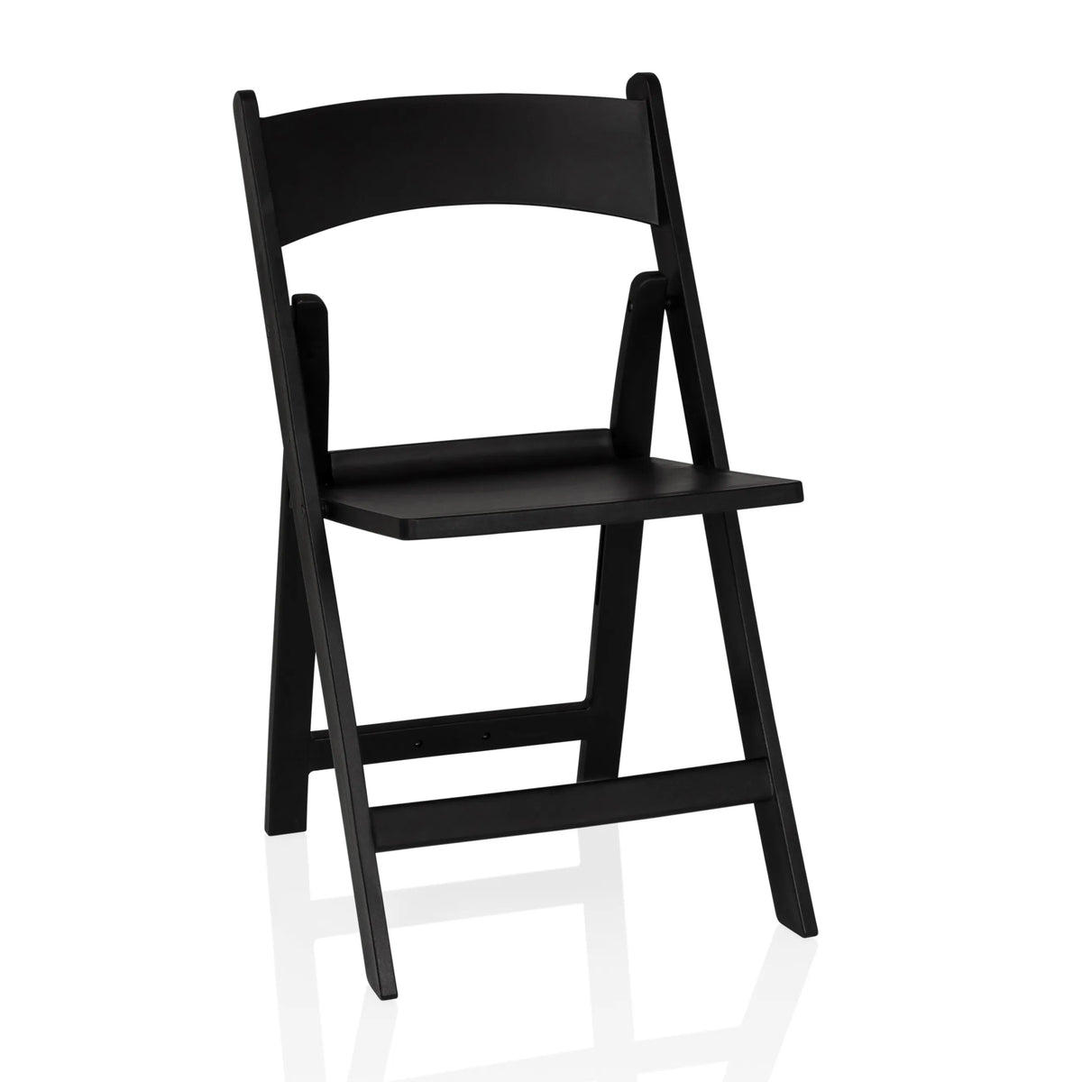Chaise d'extérieur noire TRAVANO 1 avec dossier et structure carrée de hjh LIVING – vue à 360° (vue de face 14°)