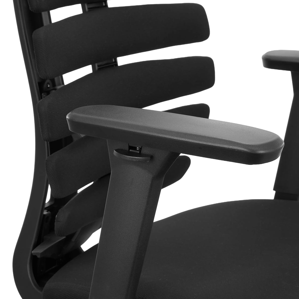 Accoudoir réglable du siège de bureau de qualité professionnelle ERGO LINE ECO en noir avec revêtement en tissu de hjh OFFICE