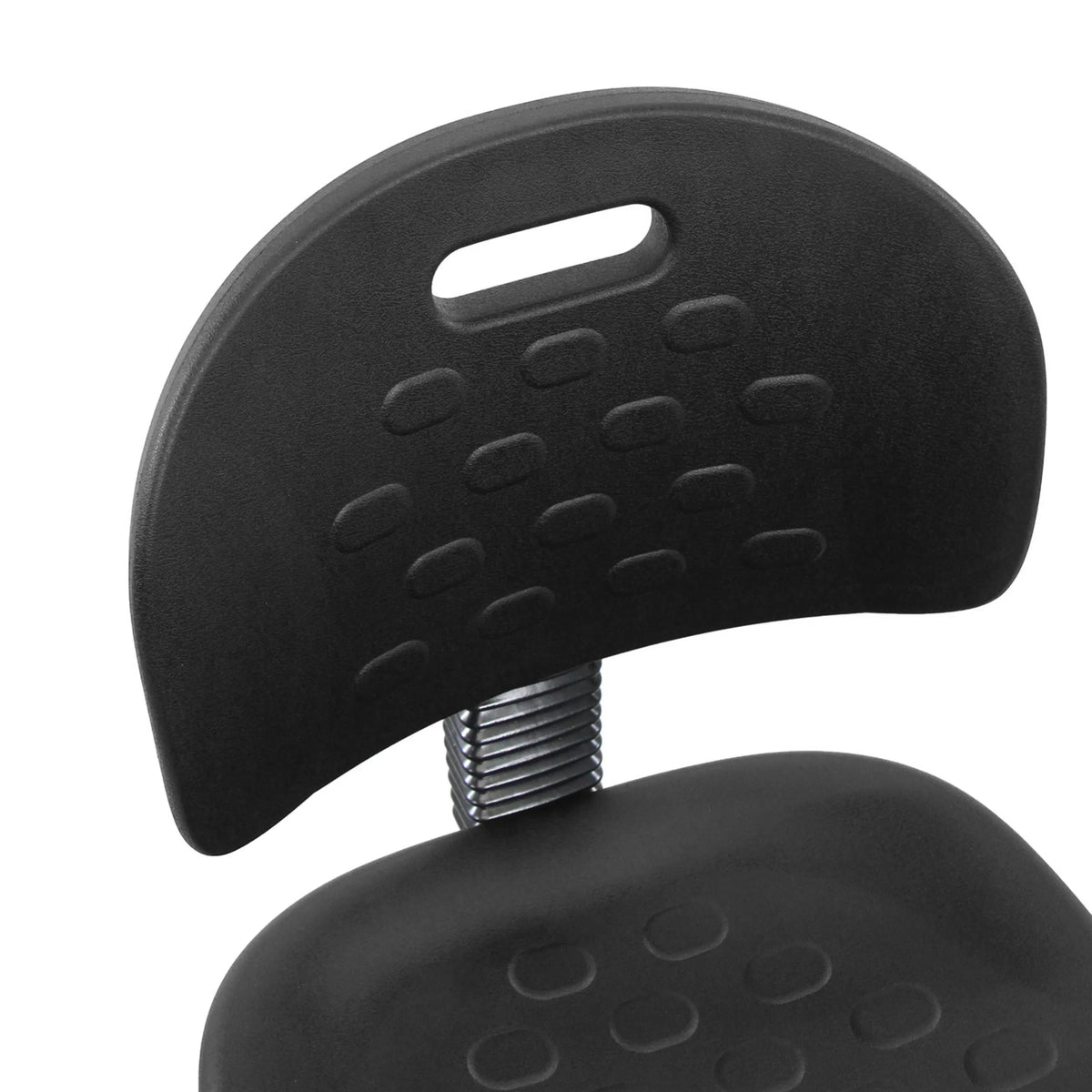 Dossier en plastique noir avec ouverture pour poignée de la Chaise de comptoir TOP WORK 23 I de hjh OFFICE