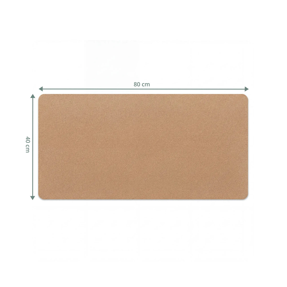 Vue dimensionnelle du Sous-main de Bureau Padflux Terra en marron, 80 × 40 cm de hjh OFFICE