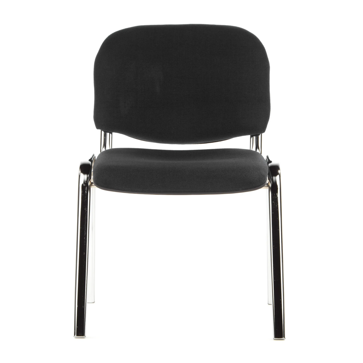 Chaise à quatre pieds XT 600 C noire avec assise et dossier rembourrés de hjh OFFICE – vue à 360° (vue de face 0°)
