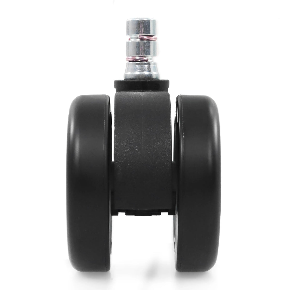 Roulettes 5x ROLO COLOR 60 11mm/60mm noires pour sols durs avec goupille de fixation métallique de hjh OFFICE – vue à 360° (vue de face 0°)
