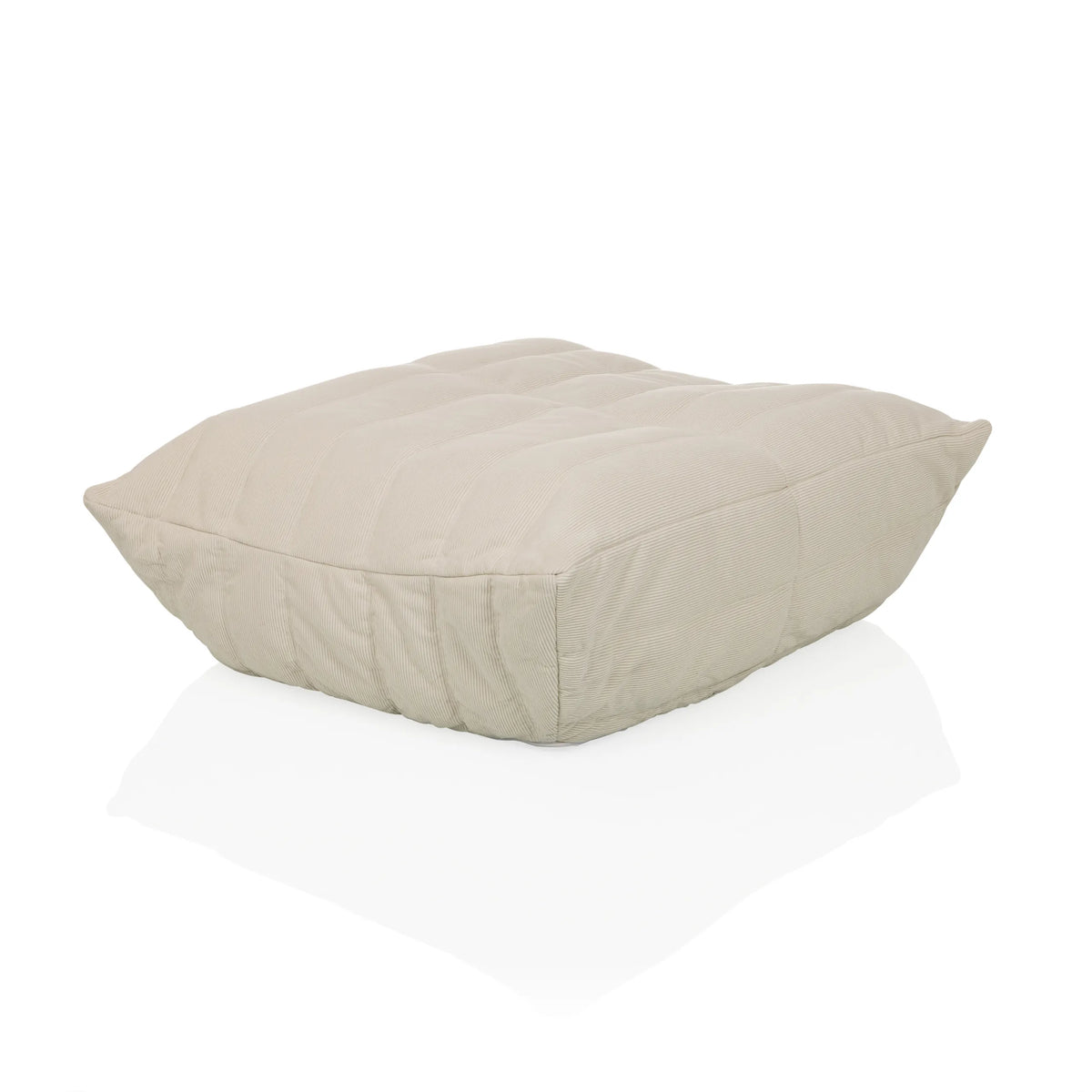 Poufs Sitzolo Podi beiges avec housse en tissu côtelé de hjh LIVING – vue à 360° (vue de trois quarts avant 45°)