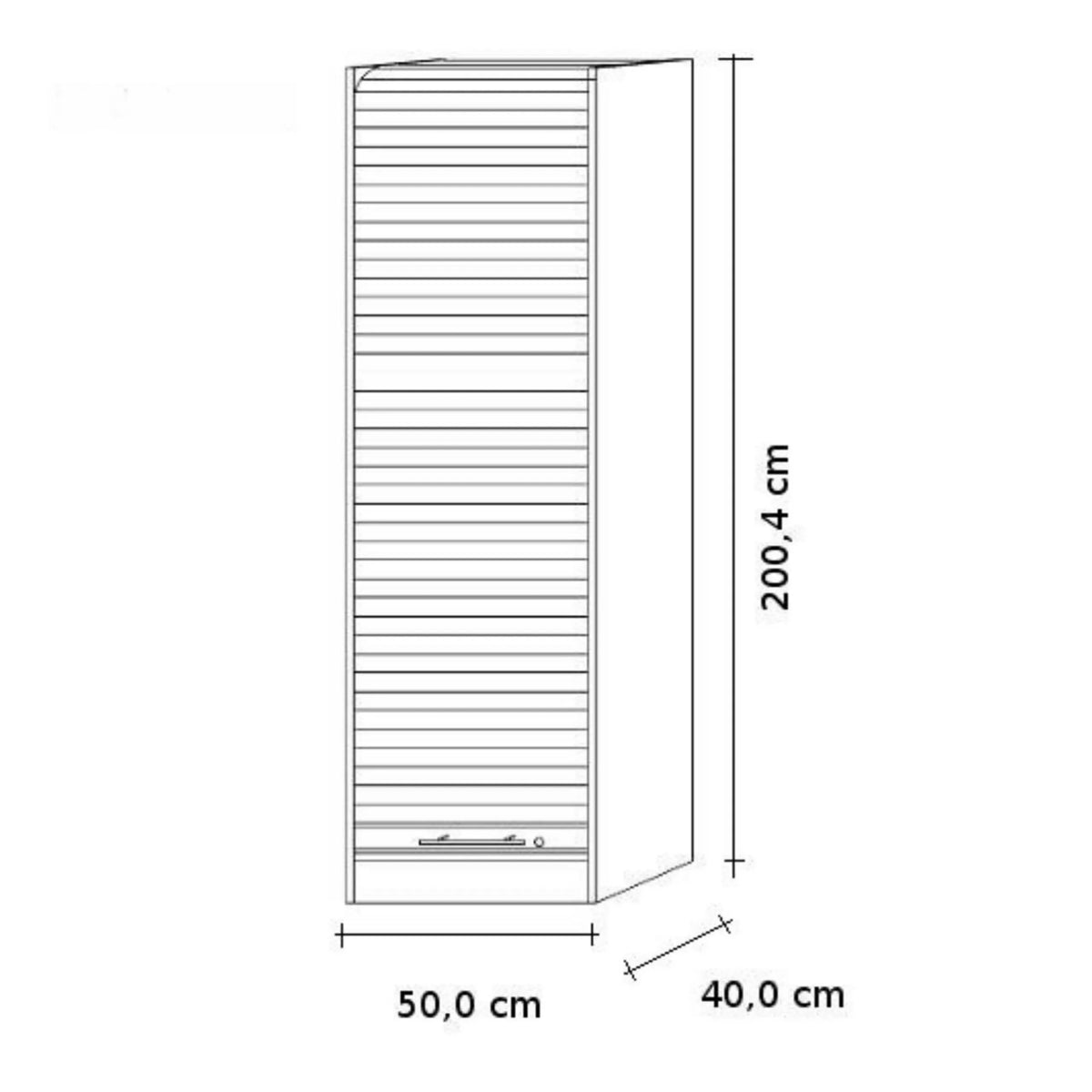 Dessin technique de l'armoire SIGNA R 50 de 200,4 × 50,0 cm de hjh OFFICE PRO