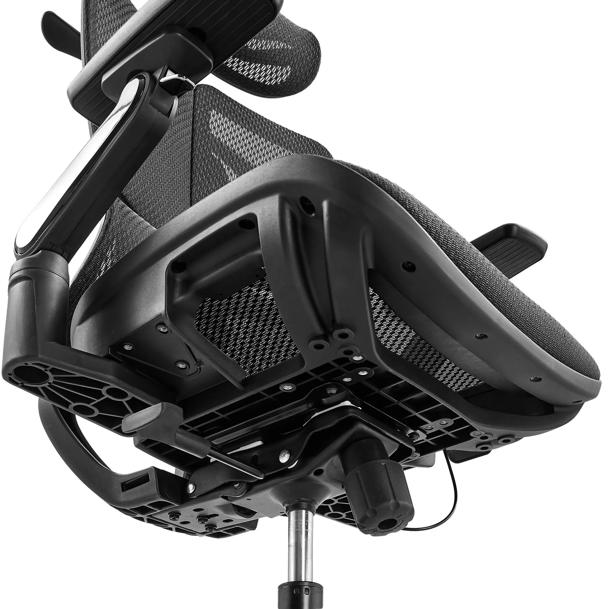 Dessous de l'assise et mécanisme du siège de bureau de qualité professionnelle Ergo U2 Pro3 avec maille nylon noire de hjh OFFICE