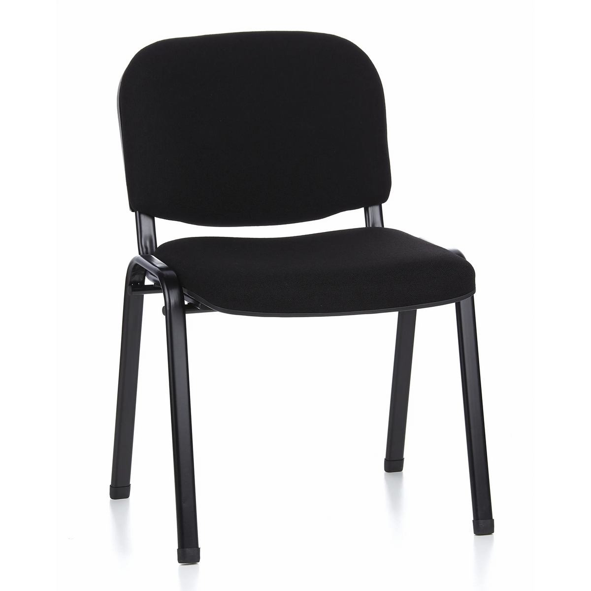 Chaise à quatre pieds XT 600 noire avec assise et dossier rembourrés de hjh OFFICE – vue à 360° (vue de face 20°)