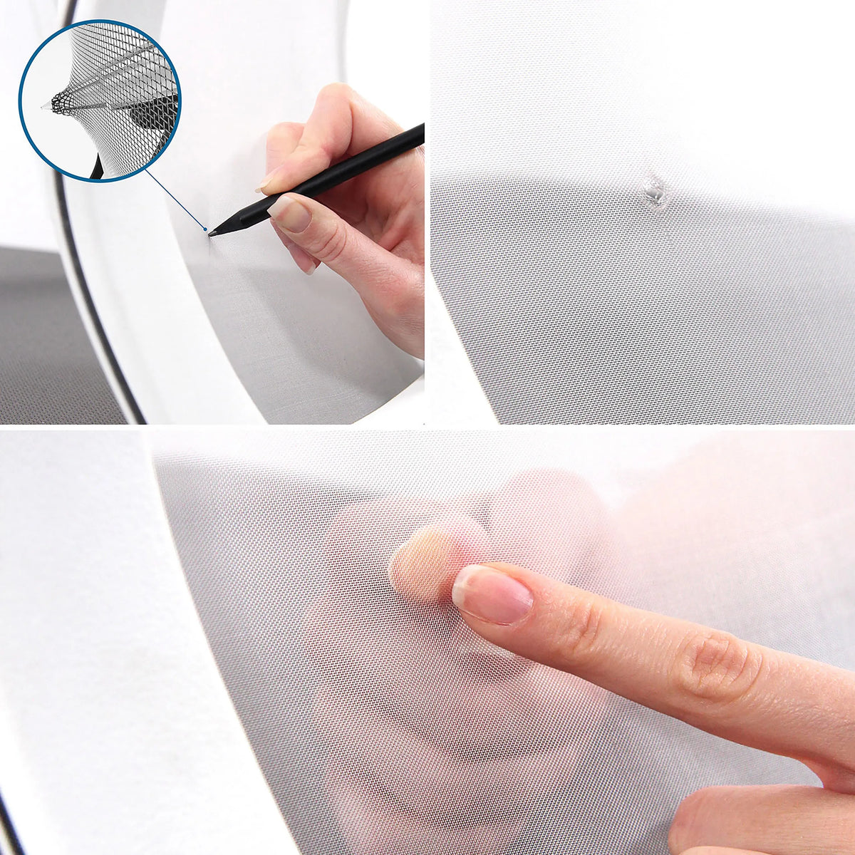 Tissu maille respirant du dossier du siège de bureau de qualité professionnelle ASPEN WHITE PRO en gris et blanc de hjh OFFICE