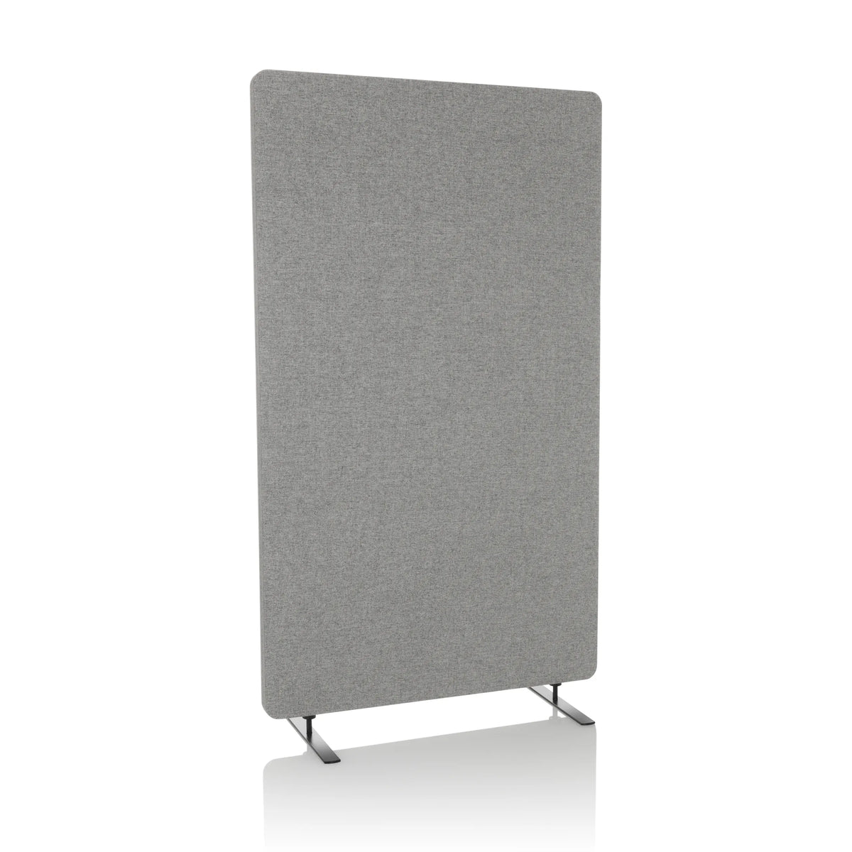 Cloison de séparation FLEXMIUT STAND gris clair avec deux pieds de support de hjh OFFICE – vue à 360° (vue de face 15°)