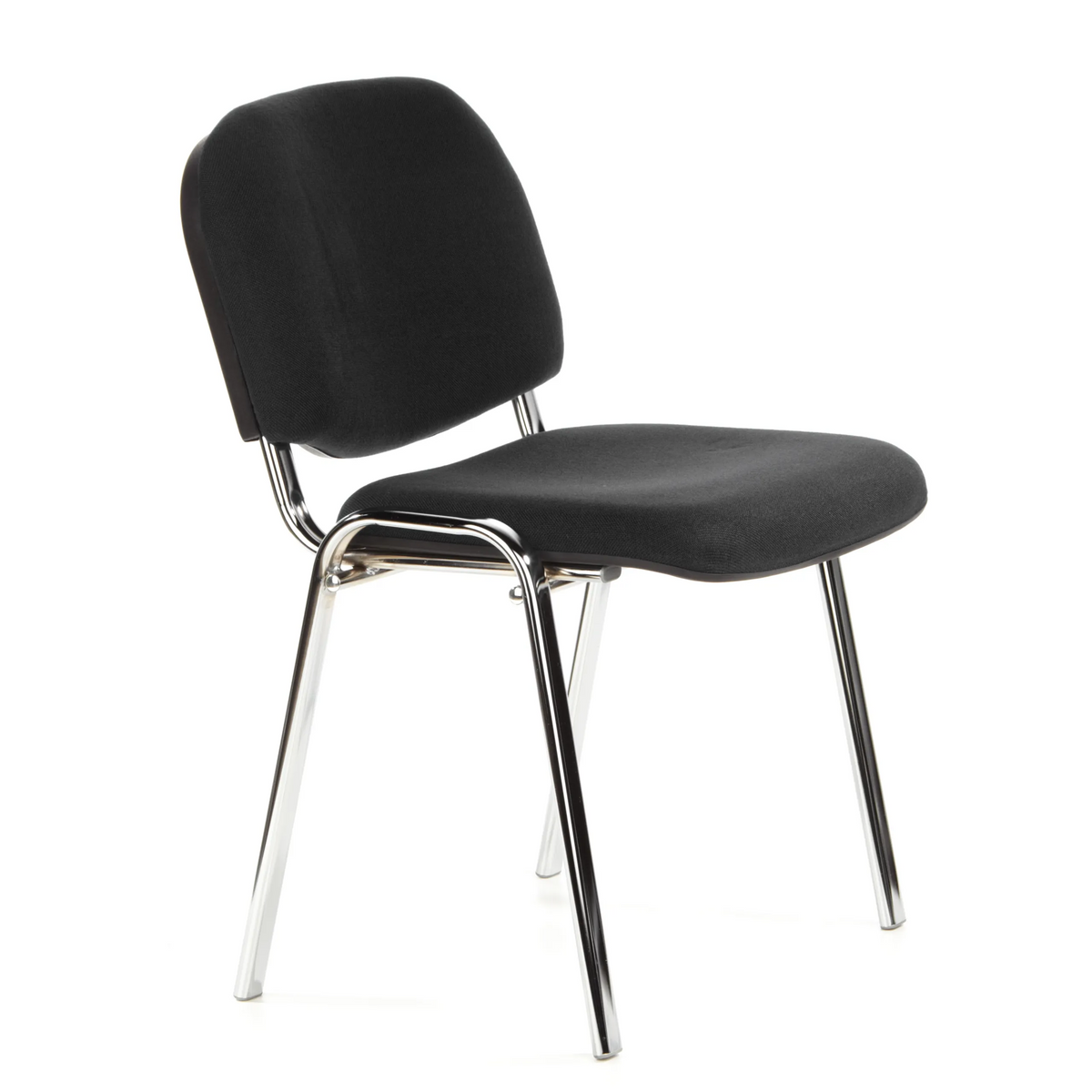 Chaise à quatre pieds XT 600 C noire avec assise et dossier rembourrés de hjh OFFICE – vue à 360° (vue de trois quarts avant 60°)