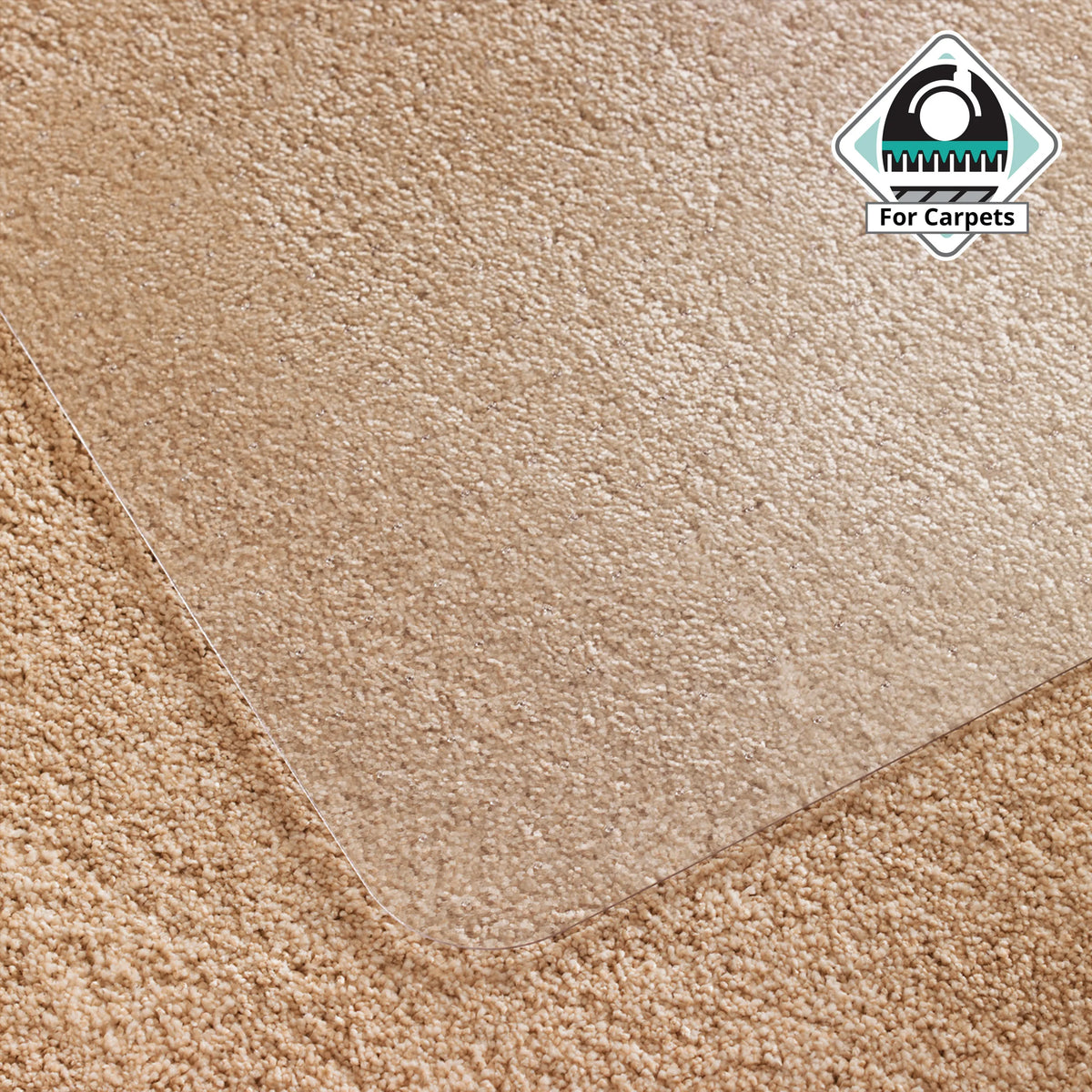 Tapis de sol transparent ULTIMAT II en polycarbonate sur une moquette de Floortex