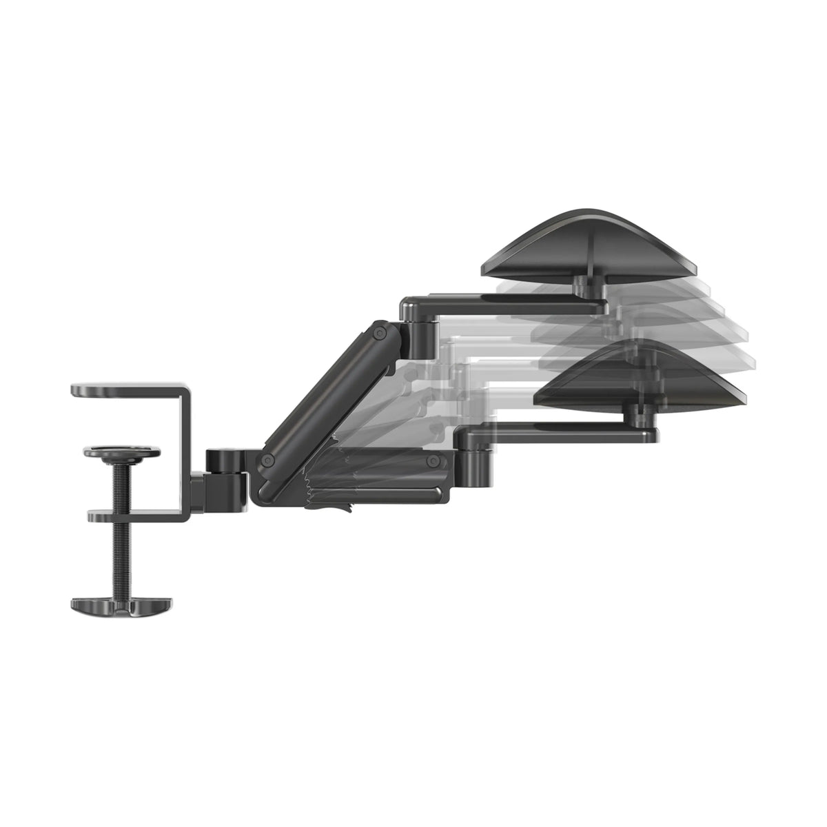 Mécanisme réglable de l'accoudoir RELEX RT1 en noir avec fixation de table de hjh OFFICE