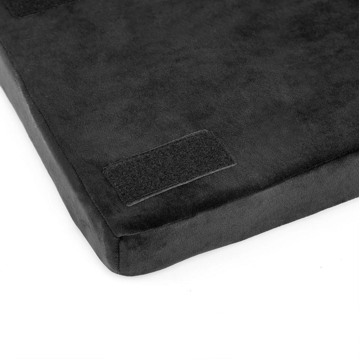 Détail du Velcro du repose-pieds noir Podi Velvet 1 de hjh OFFICE