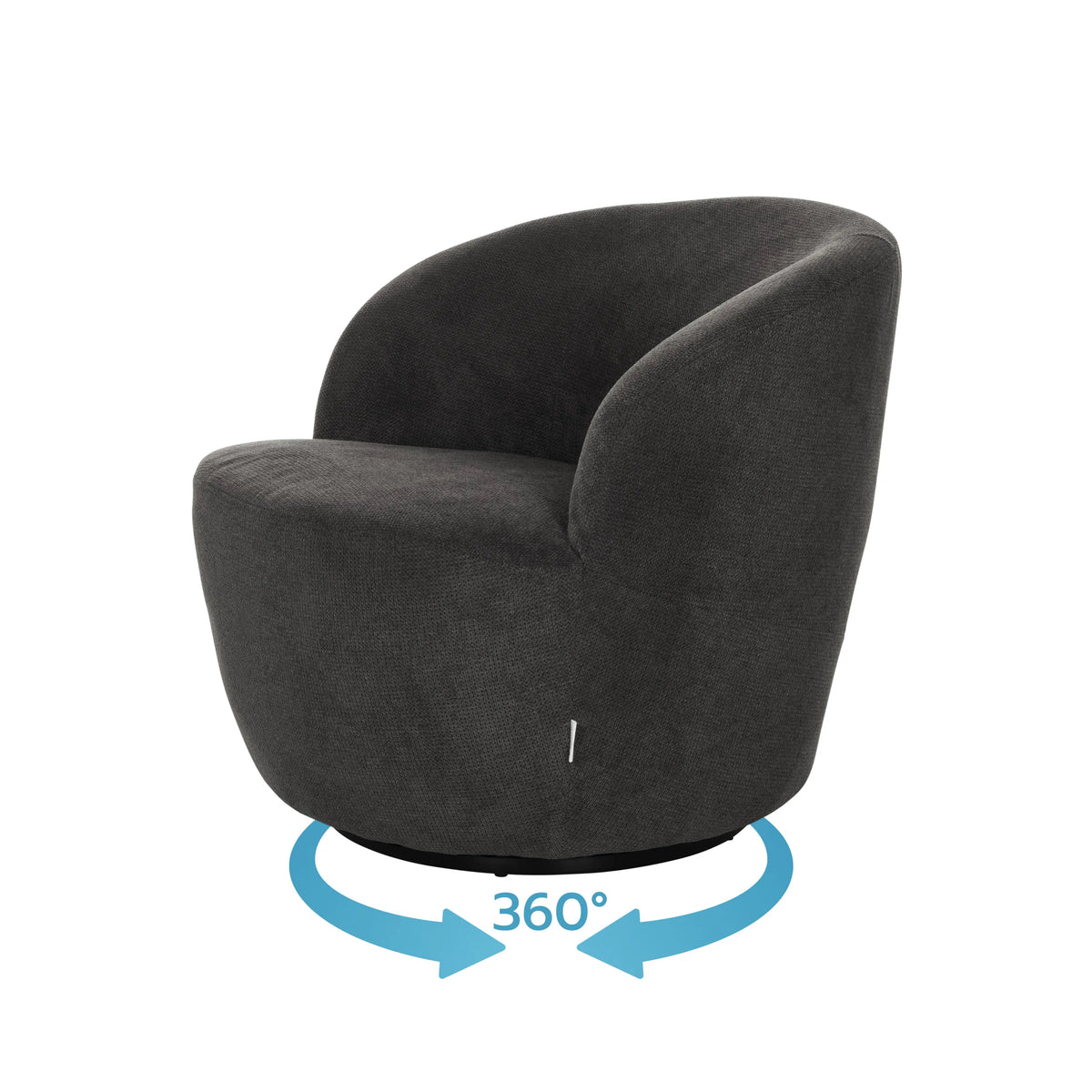 Fonction pivotante à 360 degrés du Fauteuil de salon gris BRAMWICH de hjh LIVING