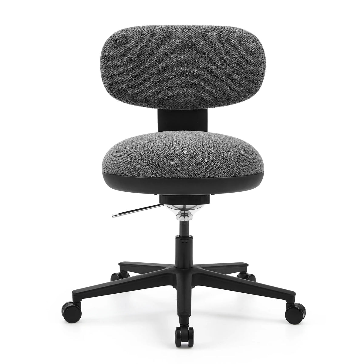 Siège de bureau à domicile SITMOTION B gris avec assise rembourrée et base à cinq roulettes de hjh OFFICE – vue à 360° (vue de face 0°)