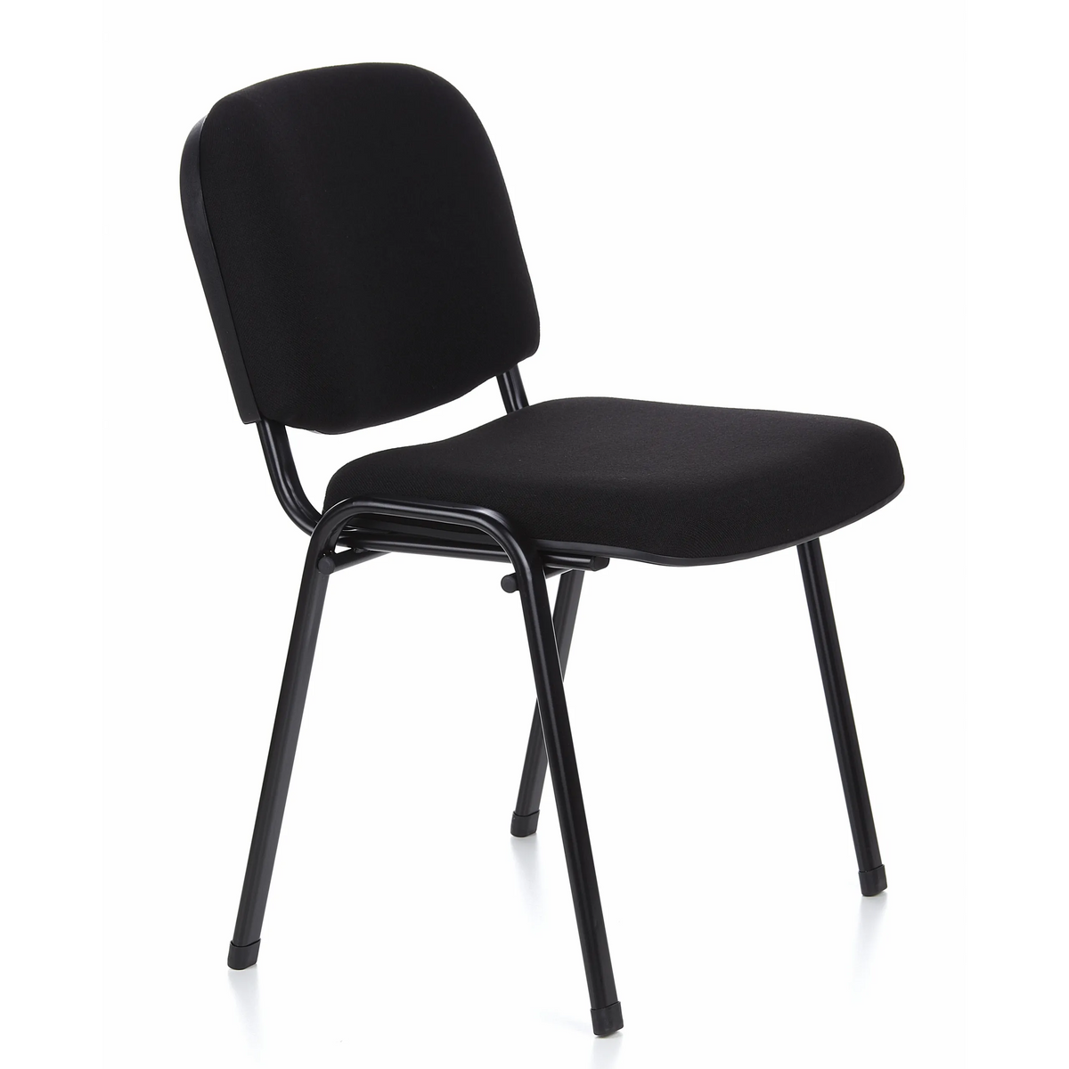 Chaise à quatre pieds XT 600 SW noire avec assise et dossier rembourrés de hjh OFFICE – vue à 360° (vue de trois quarts avant 60°)