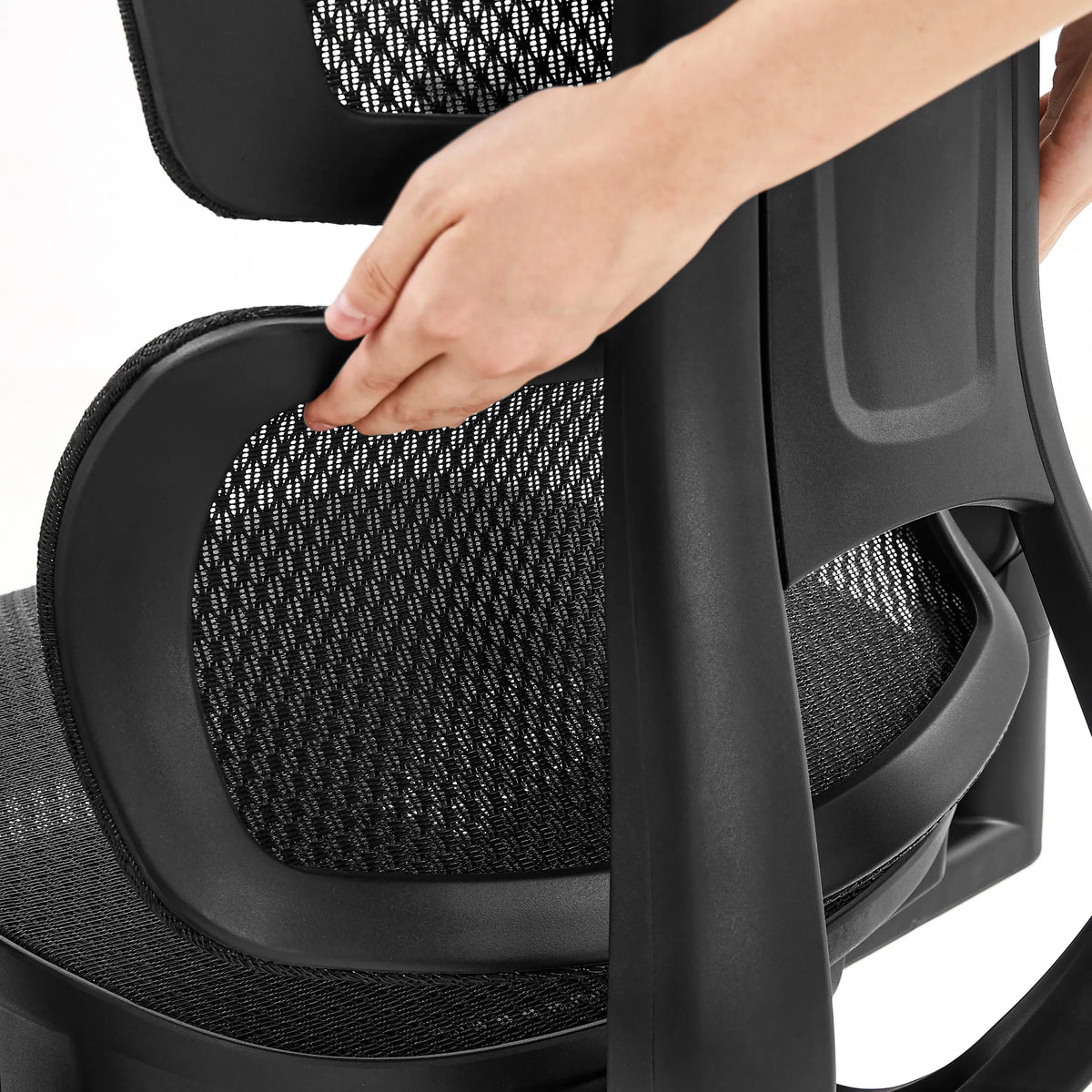 Revêtement en maille respirante du dossier du siège de bureau de qualité professionnelle Ergo U2 Pro3 en noir de hjh OFFICE