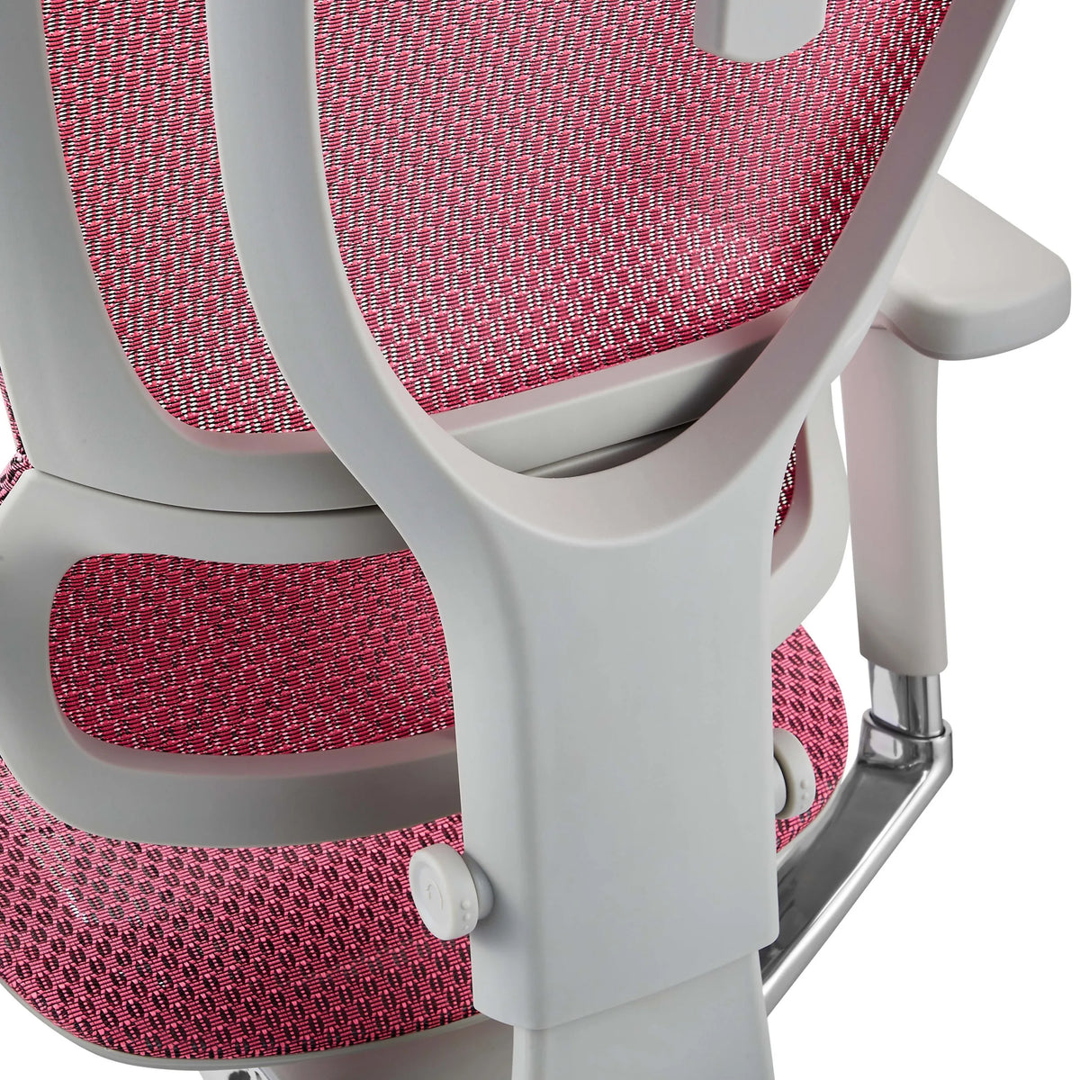 Revêtement en maille rose et cadre en plastique blanc du siège de direction de luxe ERGOHUMAN SLIM G GEN2 de hjh OFFICE