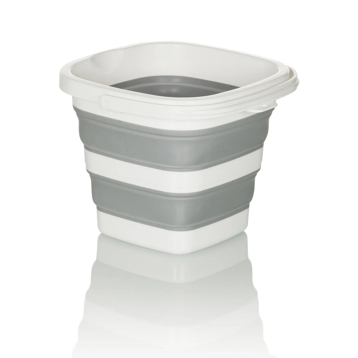Conteneur pliable CLEAN SILE gris et blanc avec éléments muraux pliables de hjh OFFICE – vue à 360° (vue arrière 180°)
