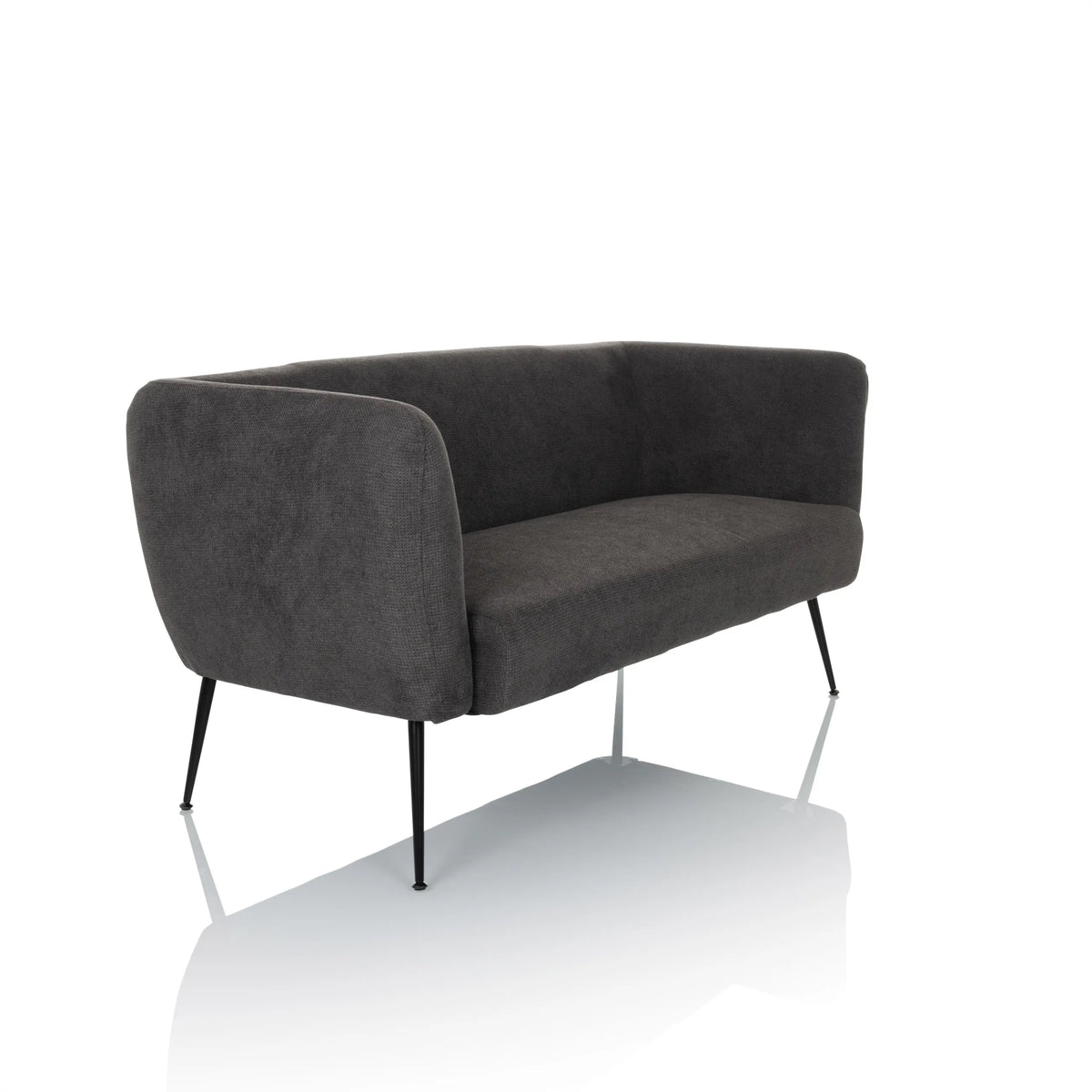 Canapé lounge gris HAYRIVER avec pieds noirs fins de hjh LIVING – vue à 360° (vue de trois quarts avant 45°)
