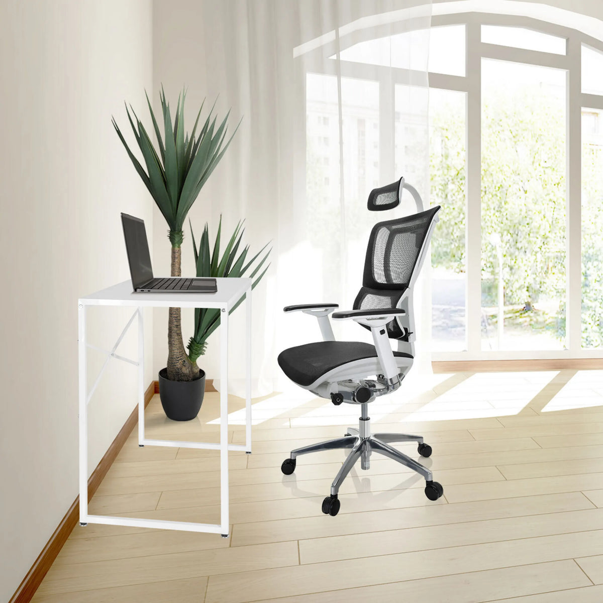 Bureau blanc EASY UP H I aux dimensions 78 x 46 cm de hjh OFFICE