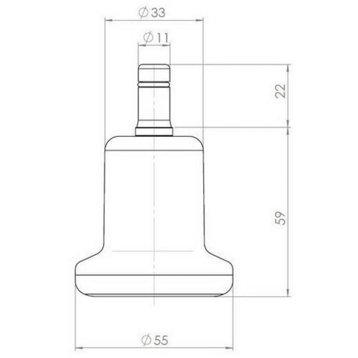 Dessin technique des Patins de chaise 5 x STAND Nr. 11 d'un diamètre de 55 mm de hjh OFFICE