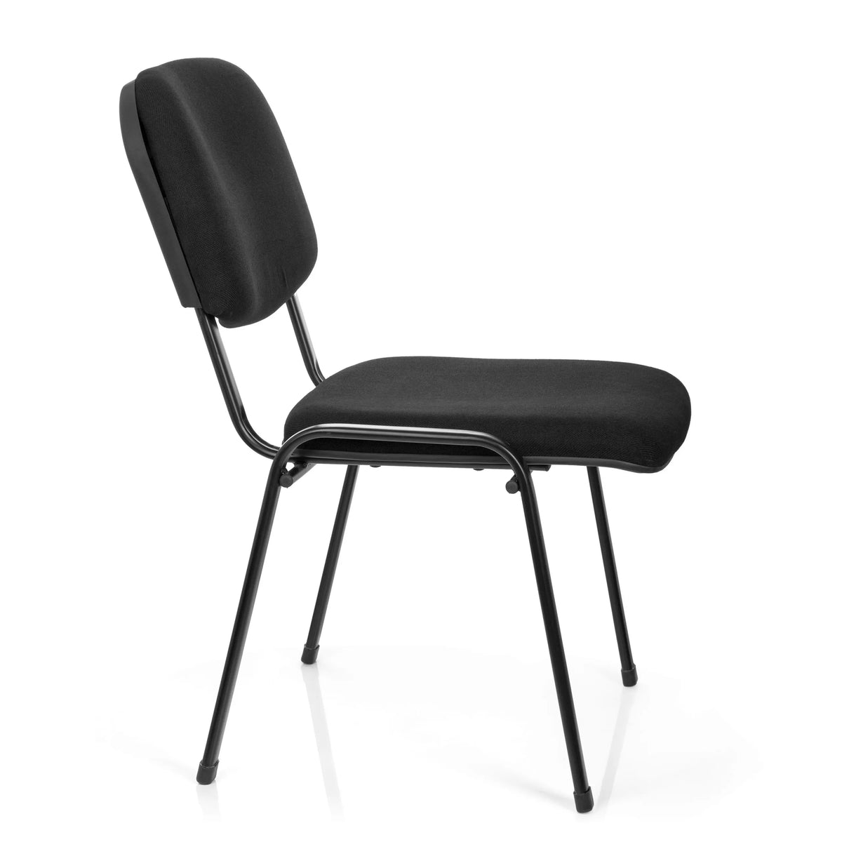 Chaise à quatre pieds noire XT 600 XL avec assise et dossier rembourrés de hjh OFFICE – vue à 360° (vue de profil 80°)