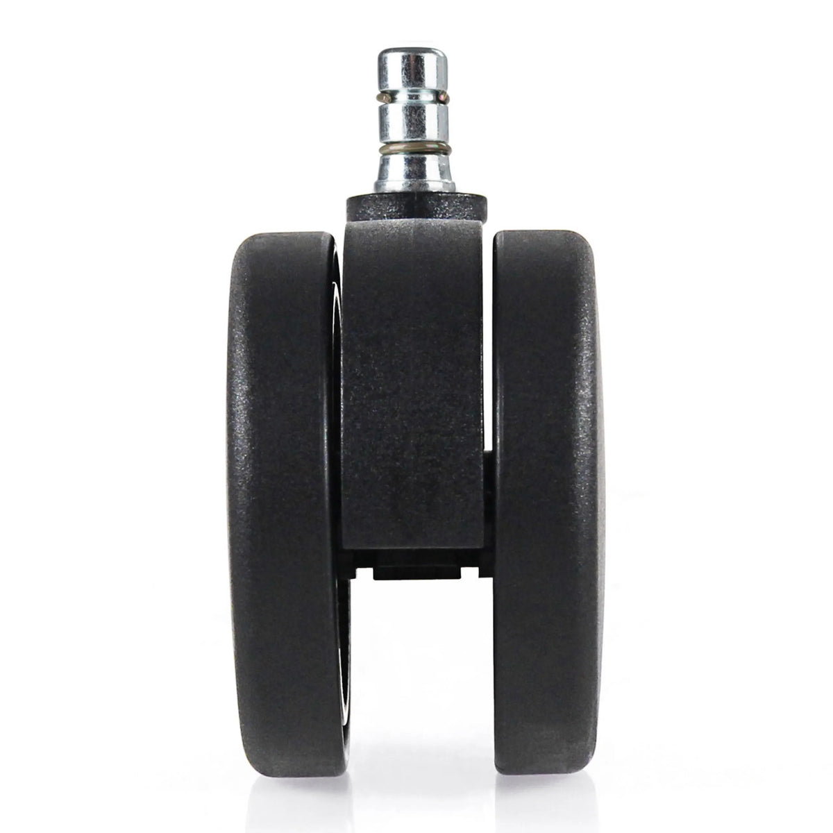 Schwarze Stuhlrolle 5x ROLO No-Noise 11mm/75mm für Teppichböden mit metallischem Stift von hjh OFFICE