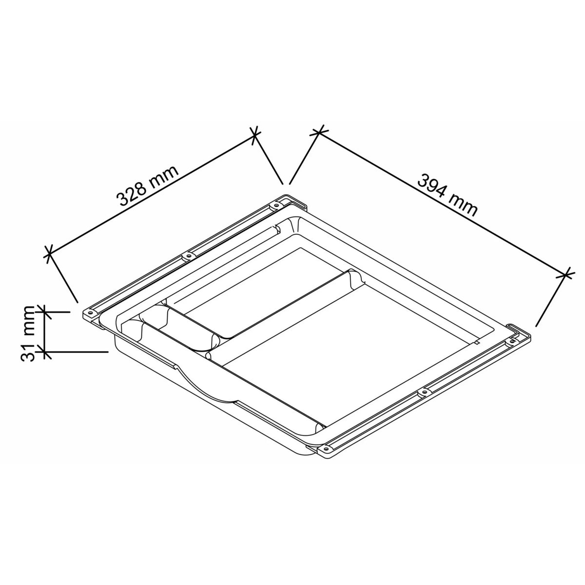 Dessin technique des Accessoires UCF1 avec 394 × 328 mm de hjh OFFICE PRO