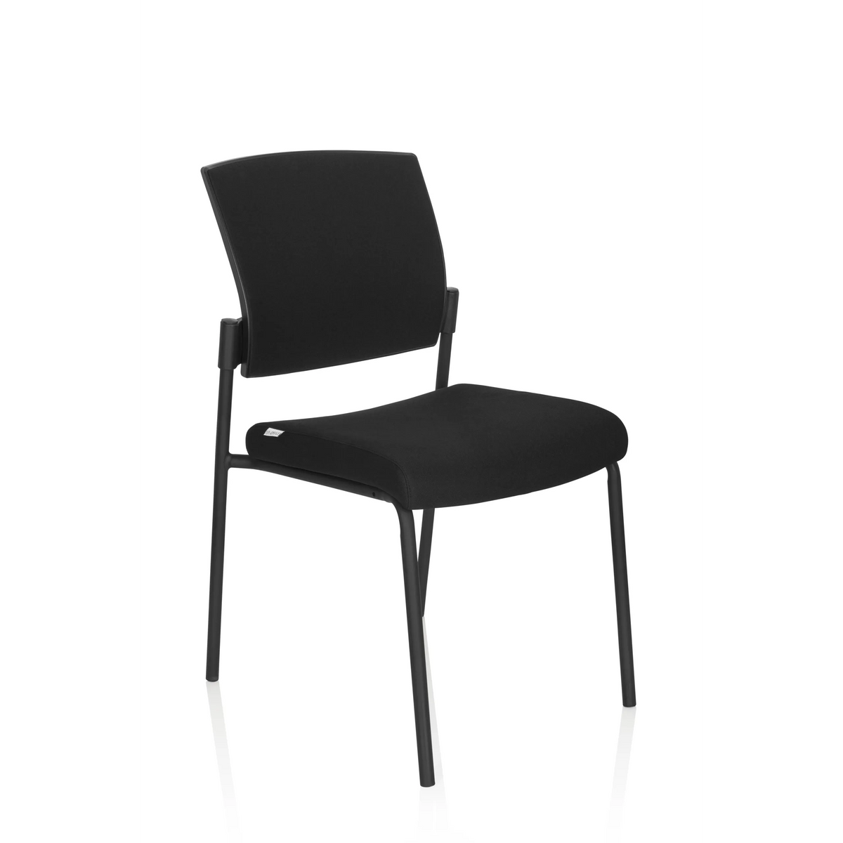 Chaise à quatre pieds K9 V PRO noire avec rembourrage sur l'assise et le dossier de hjh OFFICE – vue à 360° (vue de trois quarts avant 40°)