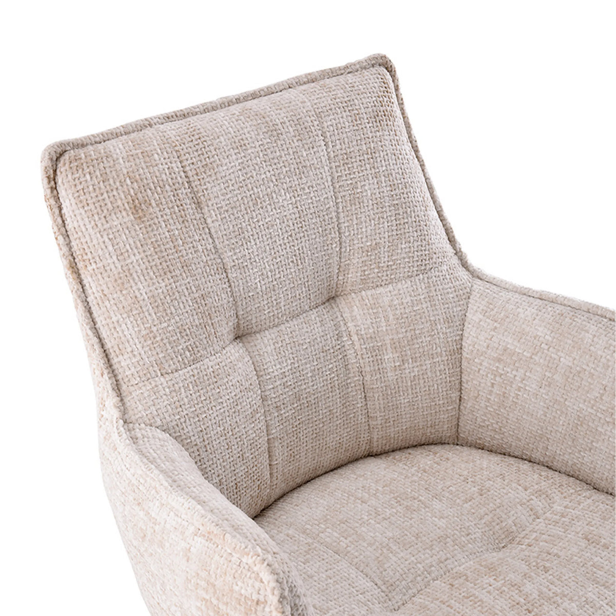 Revêtement en tissu beige texturé avec surpiqûres de la chaise de salle à manger Tavaro de hjh LIVING