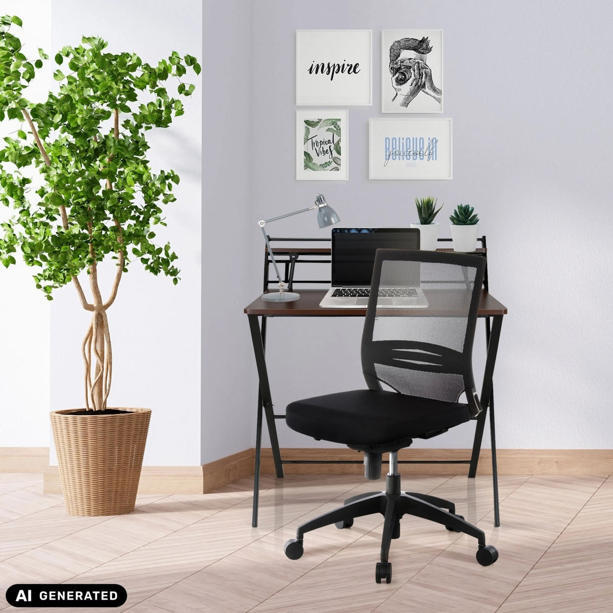 Siège de bureau de qualité professionnelle PORTO PRO noir avec dossier en maille à un bureau de hjh OFFICE (image générée par IA)