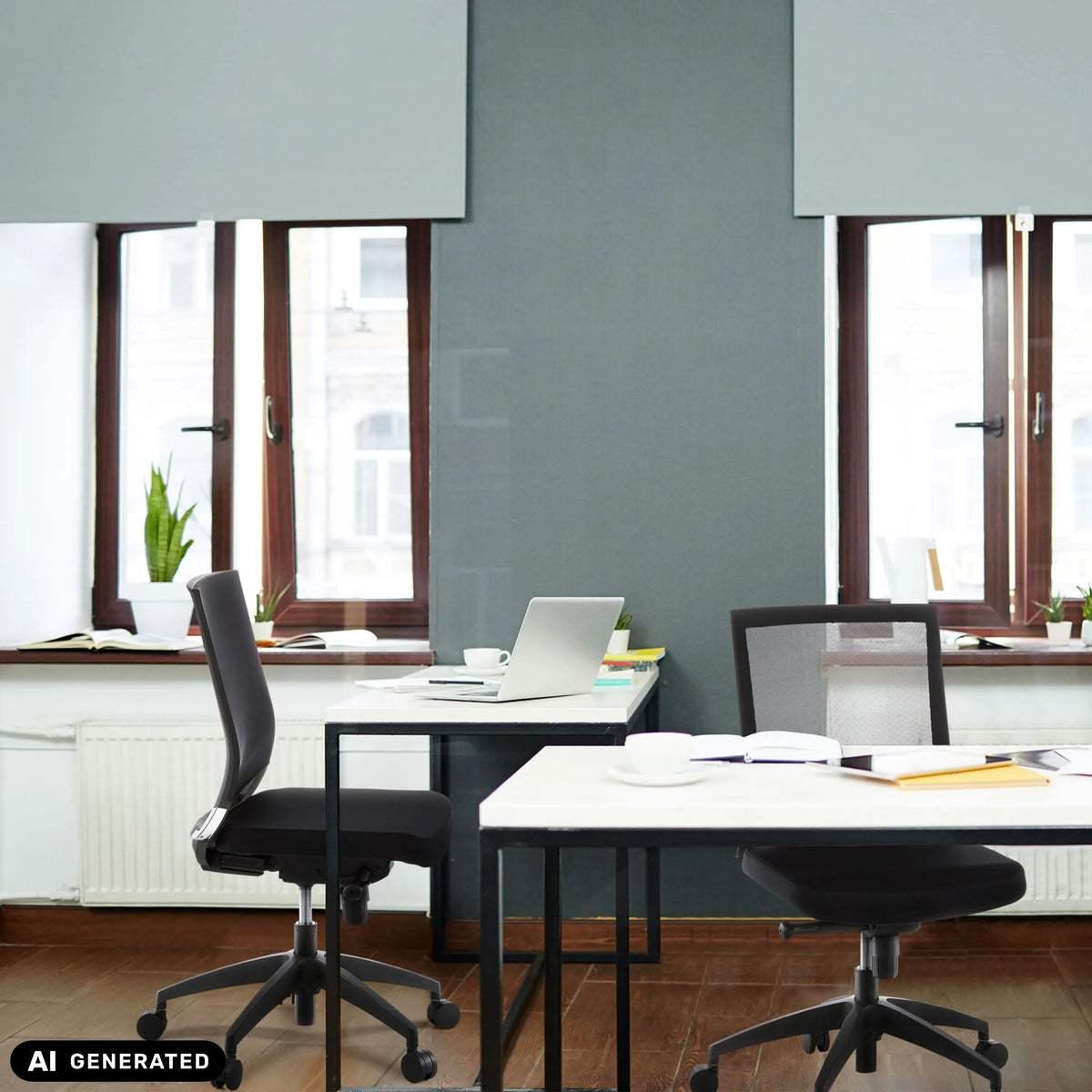 Siège de bureau de qualité professionnelle PORTO PRO en noir dans un bureau de hjh OFFICE (image générée par IA)