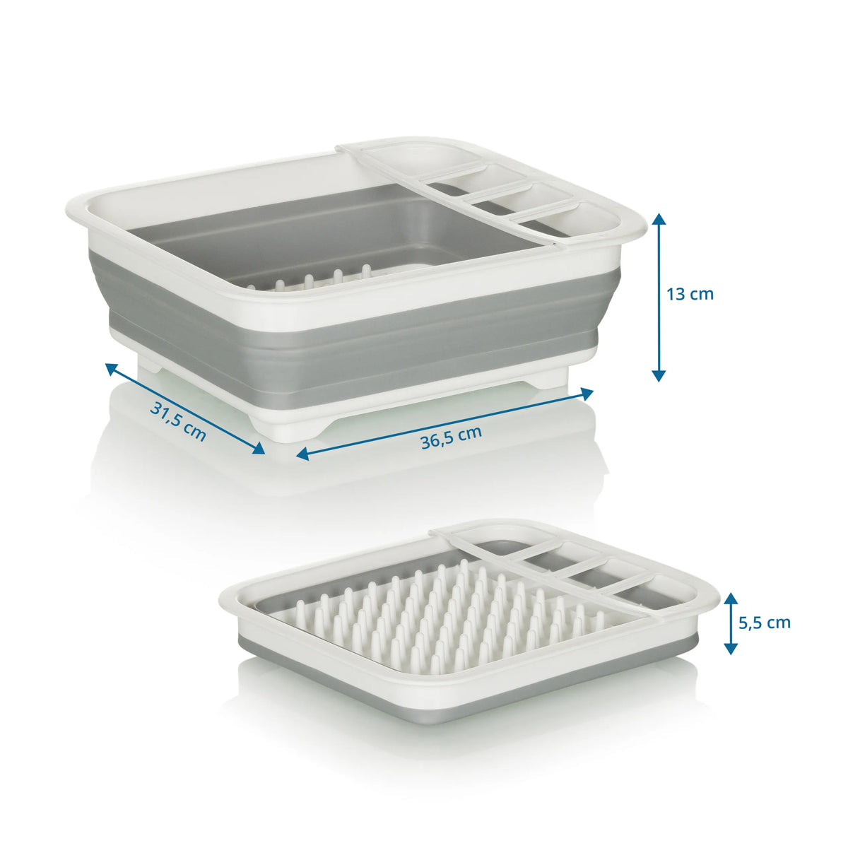 Vue dimensionnelle du Conteneur pliable CLEAN SIL de 36,5 × 31,5 cm et d'une hauteur de 13 cm de hjh OFFICE