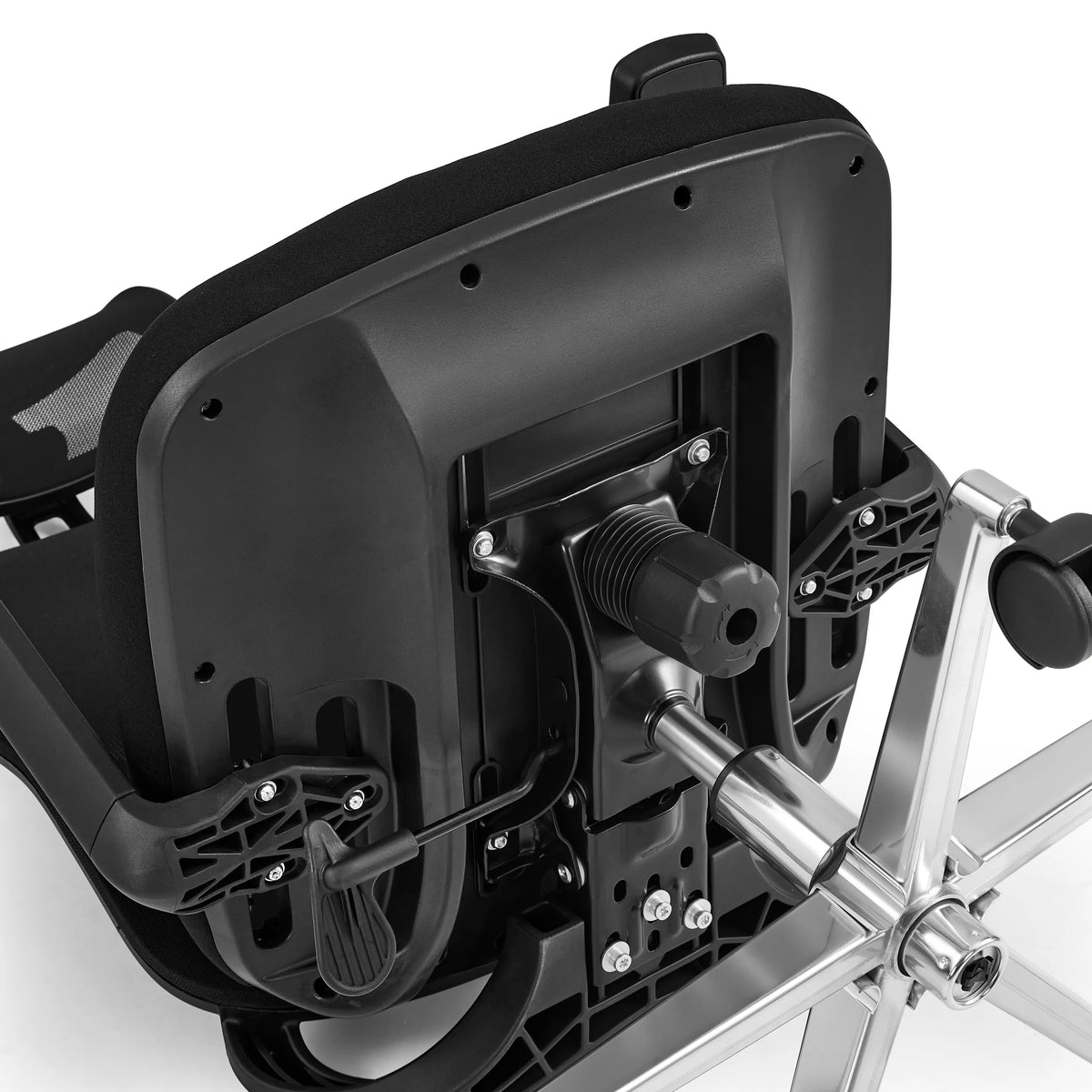 Dessous de l'assise avec vérin à gaz et levier de réglage du siège de bureau de qualité professionnelle Ergosento en noir de hjh OFFICE