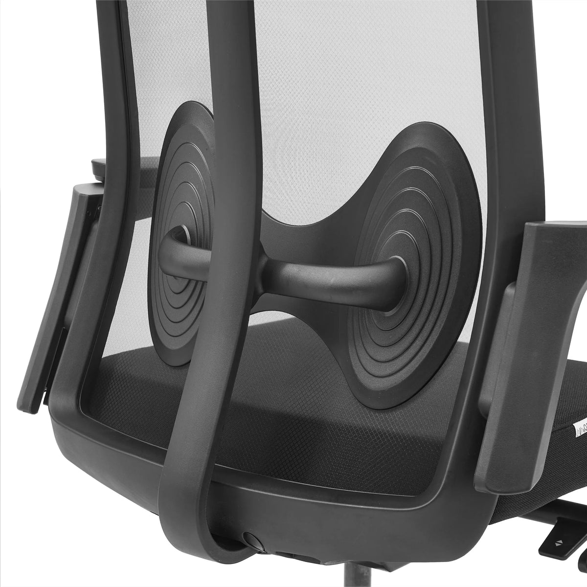 Soutien lombaire du siège de bureau de qualité professionnelle ARCEO B en noir avec une structure circulaire de hjh OFFICE