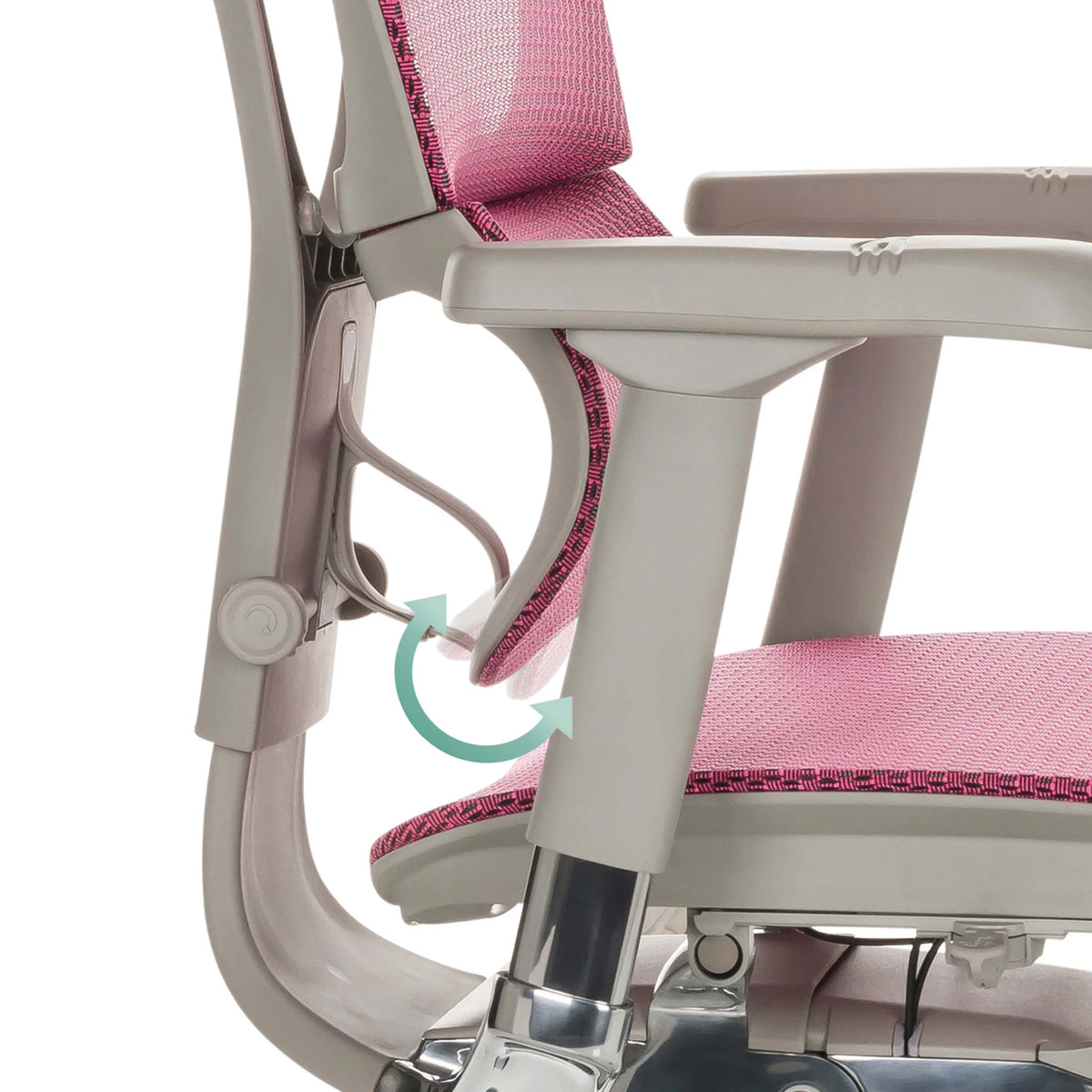 Mécanisme réglable de l'accoudoir du siège de direction de luxe ERGOHUMAN SLIM G GEN2 en rose de hjh OFFICE