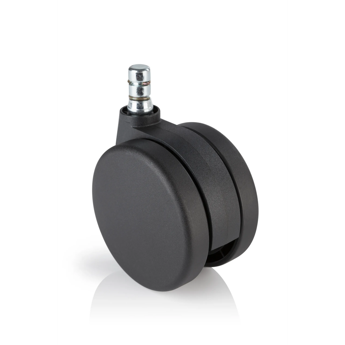 Roulettes 5x ROLO No-Noise 11mm/75mm noires pour moquettes avec tige métallique de hjh OFFICE – vue à 360° (vue de face 0°)