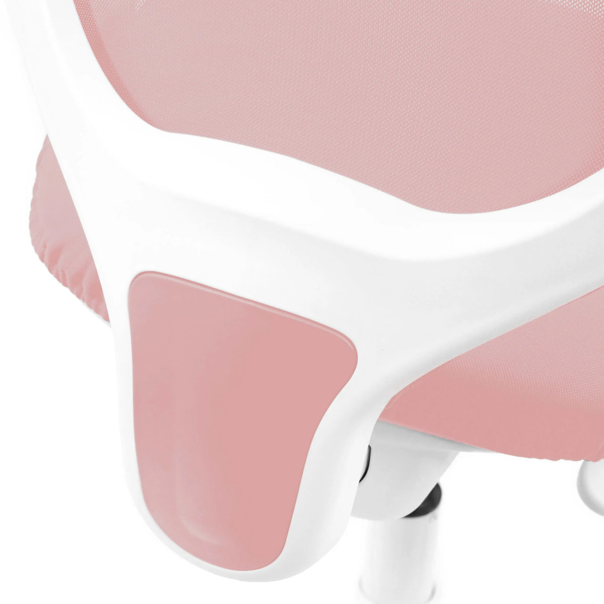 Détails du cadre en plastique blanc de la coque de siège rose de la chaise pour enfants KID ERGO de hjh OFFICE