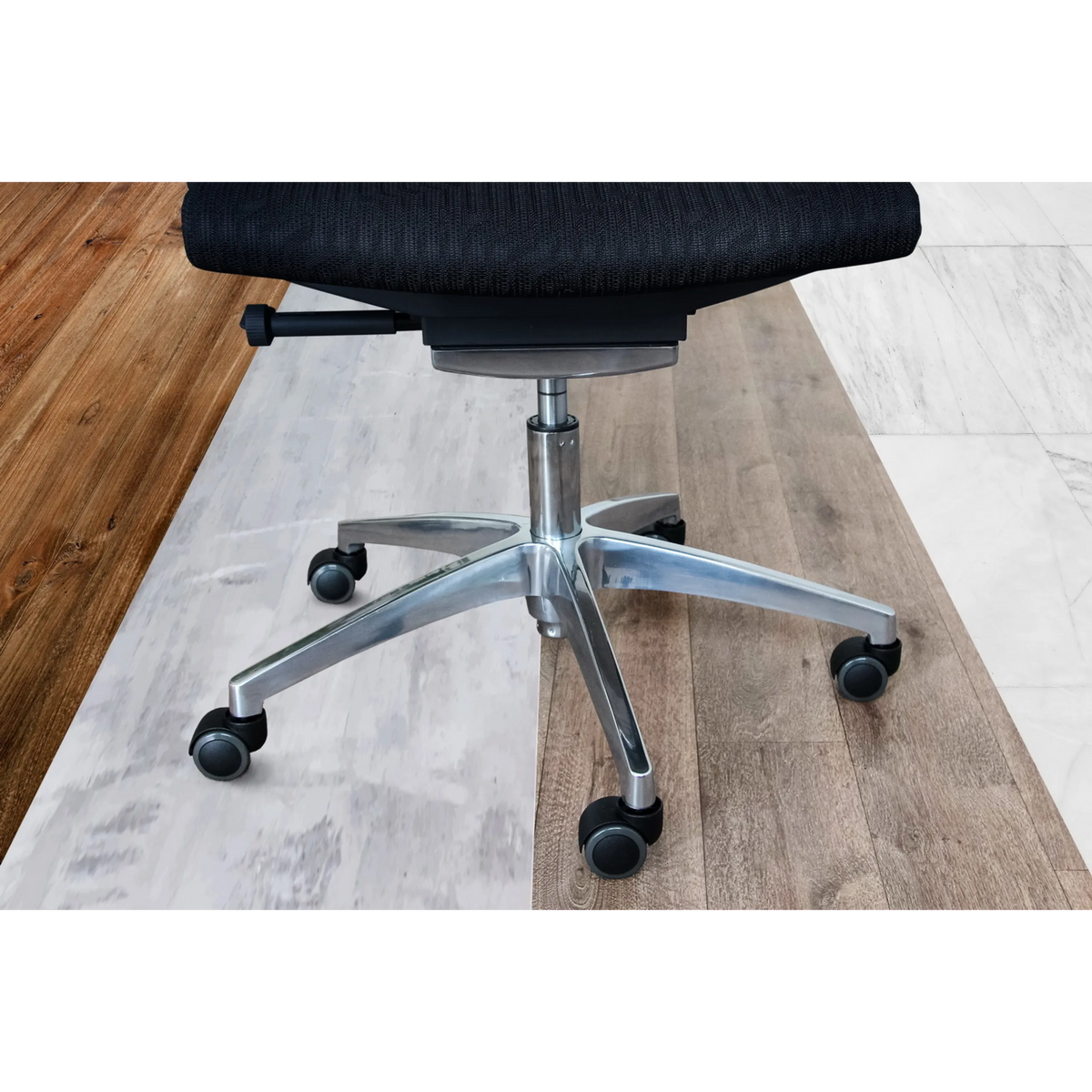 Piètement à cinq branches avec roulettes noires 5x ROLO 11mm/50mm pour sols durs de hjh OFFICE