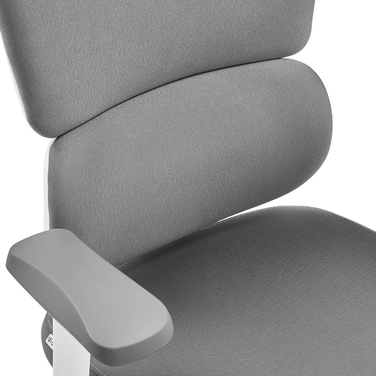 Revêtement en tissu gris et accoudoir du siège de bureau de qualité professionnelle Ergomy WF 2 avec cadre blanc de hjh OFFICE